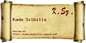 Kada Szibilla névjegykártya